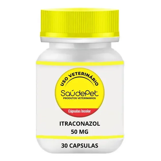 Itraconazol 50mg Pote Com 30 Cápsulas - Uso Veterinário