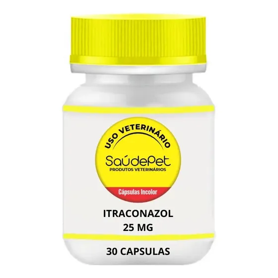 Itraconazol 25 Mg Pote 30 Cápsulas - Uso Veterinário