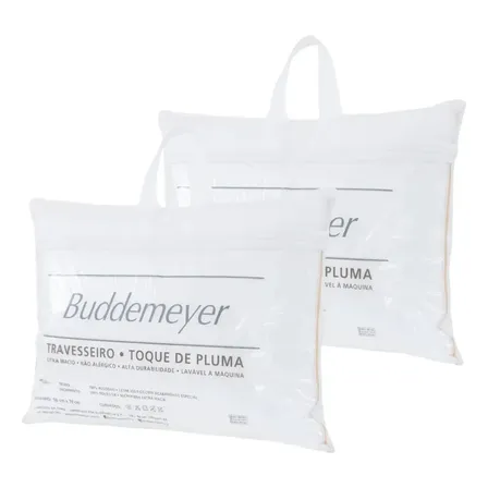 Kit 2 Travesseiros Toque De Pluma 50x70 Algodão Extra Macio Branco