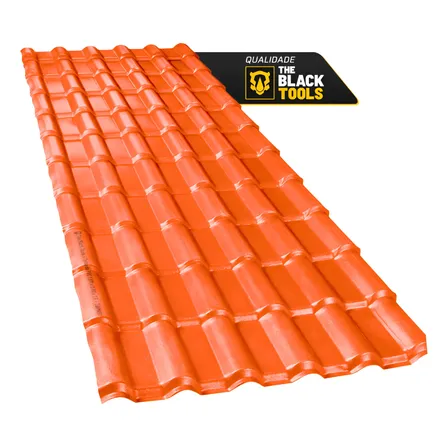 Telha Colonial Pvc Plan Cerâmica 6 Ondas 1.97x0.88 Laranja