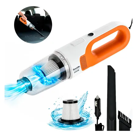 Aspirador D Pó Automotivo Portátil Seedon 180w Laranja 12v