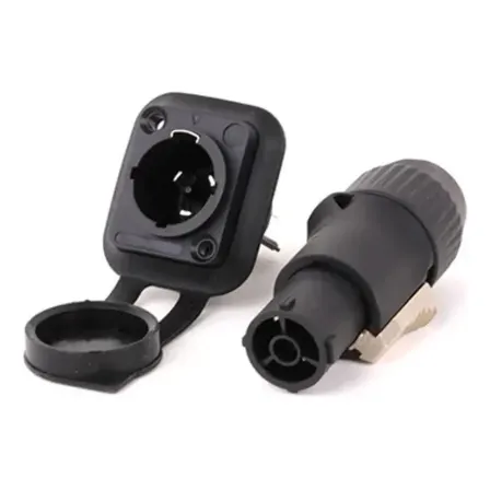 Kit 1 Conector Powercon Prova D'água 16a Nac3fx-w Nac3mpx Preto
