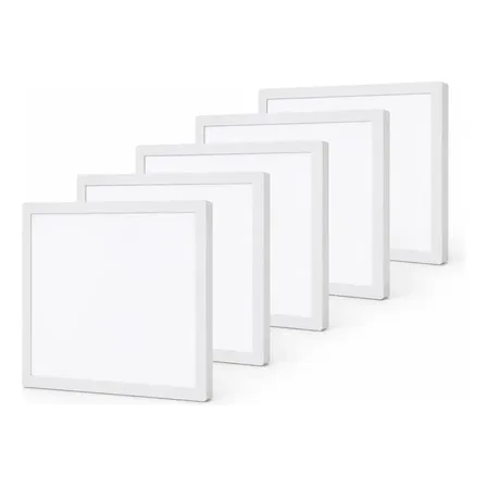 Kit 5 Plafon Sobrepor Led 48w 6500k 60x60 Aluminio Garantia 127/220v Branco