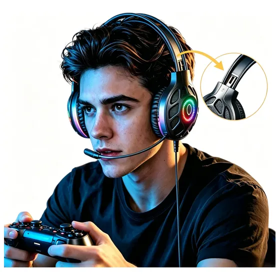 Fone De Premium Ouvido Gamer Headset Havit Com Microfone