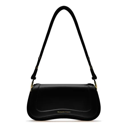 Bolsa Feminina Casual Transversal Dia Dia Preto Liso Níquel