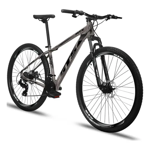Bicicleta Aro 29 Gts Mtx Quadro Aluminio 24v Freio A Disco Cinza/preto 19