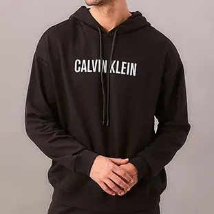 Blusão Masc Capuz Calvin Klein Intense Power Gg Preto Liso