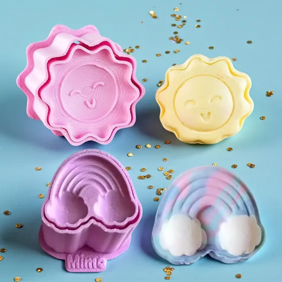 Kit 2 Modeladores Ejetores Sol E Arco-iris Brigadeiro, Doce
