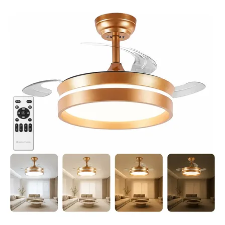 Ventilador De Teto 127/220v Silencioso Bivolt Retrátil Led