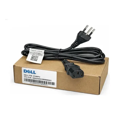 Cabo De Força Dell 1,8mt 10a / Cpu Monitor Fonte Impressoras Preto 110/250v - Cabo De Força Tripolar Original Dell Certificação: Compatível Com Normas De Segurança Brasileiras. Nbr14136