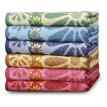 Kit Até 5 Toalhas De Banho Estampada Grande 140x70 Macia 5 Toalhas De Banho Grande