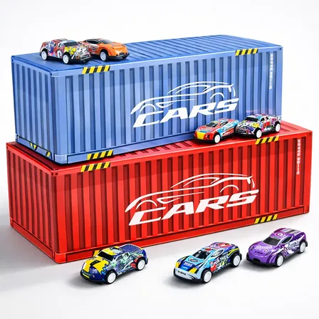 Kit 48 Carrinhos Fricção + Pista Brinquedo Infantil Maleta Vermelho