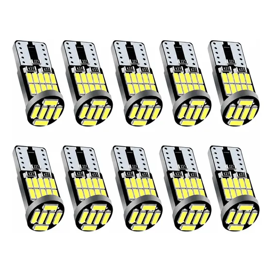 10 Lâmpadas Pingo Led C/ Canceller Canbus T10 26 Leds Smd