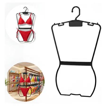 5 Cabide Silhueta Adulto Preto Corpinho Biquini Lingerie Preto