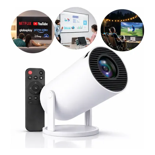 Projetor Hy300 Mini Android Portátil Smart Bluetooth Casa Branco 127/220v