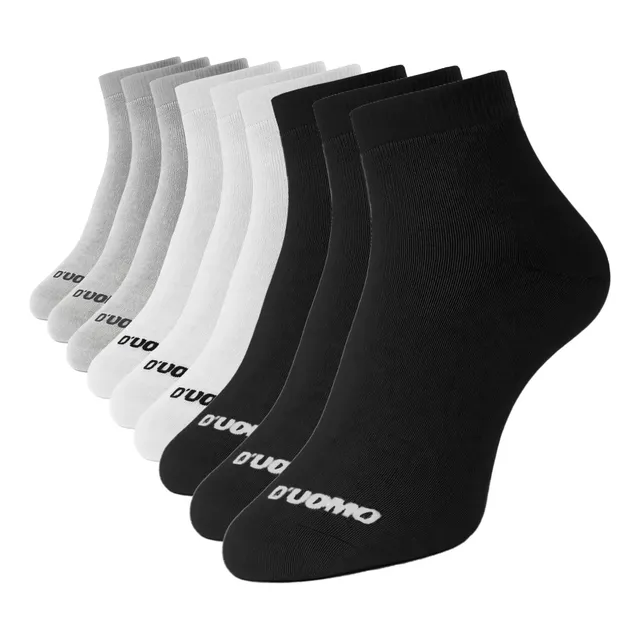 Kit 9 Pares Meia Cano Médio Algodão Macio Masculina Duomo