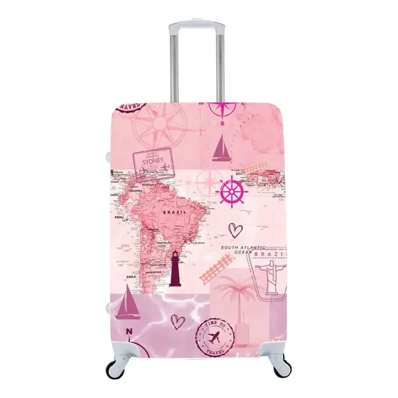Capa De Mala Personalizada Mapas Viagem E Proteção