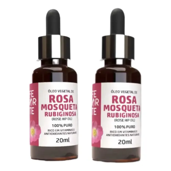 Kit 2 Óleos Rosa Rubiginosa 100% Puro Vegano 20ml Ferarte