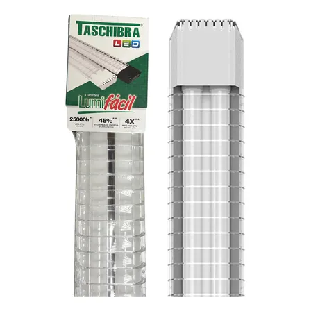Kit Luminaria Sobrepor Lumifacil 2 Lampadas T8 20,5w 120cm 127/220v Branco
