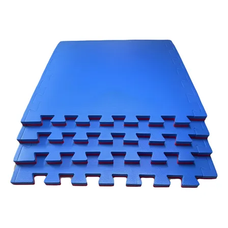 Kit 10 Tapete Tatame 1x1 40mm Eva 100x100cm 4cm Bicolor Azul/vermelho