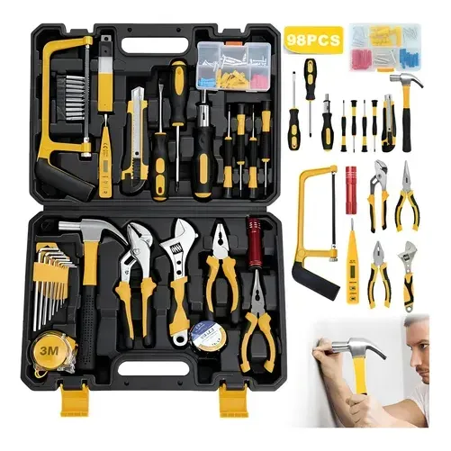 Kit 98 Peças Ferramentas Caixa Completa Multiuso Portátil