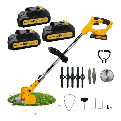Aparador De Gramas Profissional 110v/220v 3 Baterias 2000mah 127/220v Amarelo