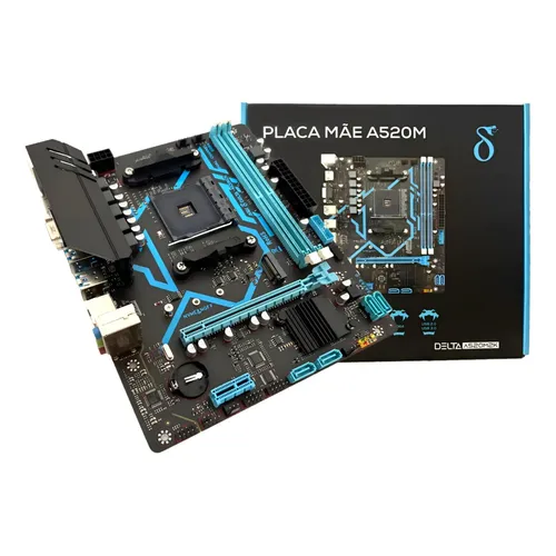 Placa Mãe A520m Amd Matx Am4 Ddr4 Gamer Hdmi Usb3.0 Vga
