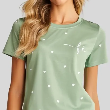 Camiseta Feminina Silcada T-shirts Blusa Baby Look
