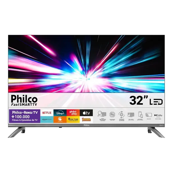 Smart Tv 32'' Philco Roku Tv Dolby Áudio Hdr10 P32crb