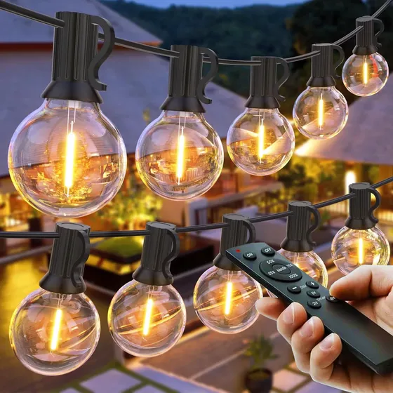 45m Varal De Luzes Lâmpadas Led Inquebrável G40 Com Controle