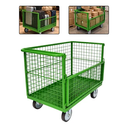 Carro Plataforma Carga Em Aço Suporta Até 500 Kg Promoção Verde