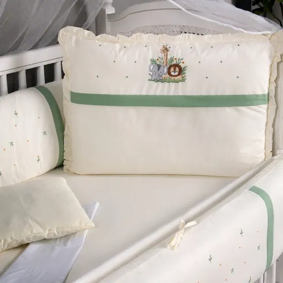 Kit Berço Menino 10 Peças Safari Com Mosquiteiro Americano