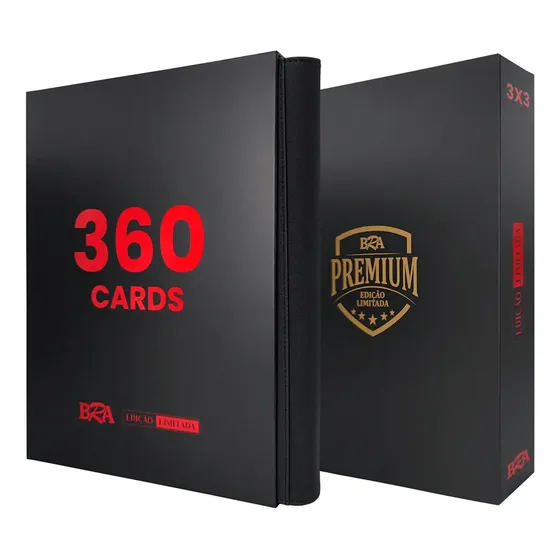 Pasta Edição Limitada Premium Bra 360 Cards Preto Vermelho