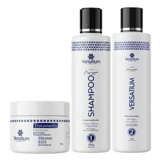 Versatium Sem Formol 300ml + Shampoo 300ml + Máscara 300g