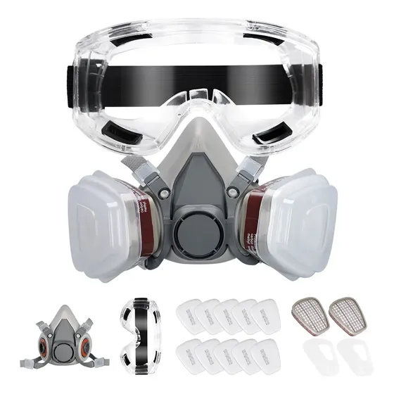 Respirador 3m Máscaras De Gás Viseira Capacete Com Óculos