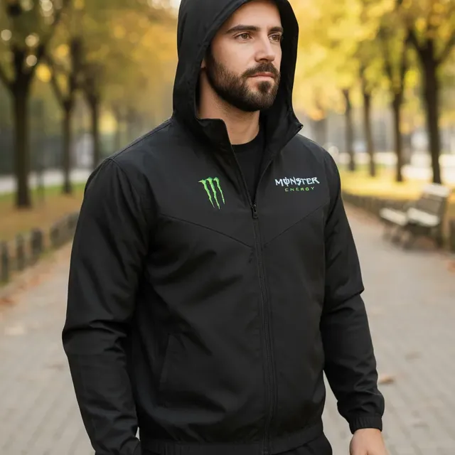 Jaqueta Masculino Corta Vento Monster 02 Capuz Impermeável Preto M Monster 02