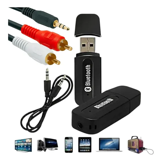 Bluetooth Adaptador Receptor Usb Rca P2 Kit Som Antigo 5v