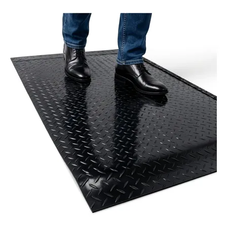 Tapete Anti Fadiga Ergonômico Pvc 100x40cm Trabalho Em Pé Preto