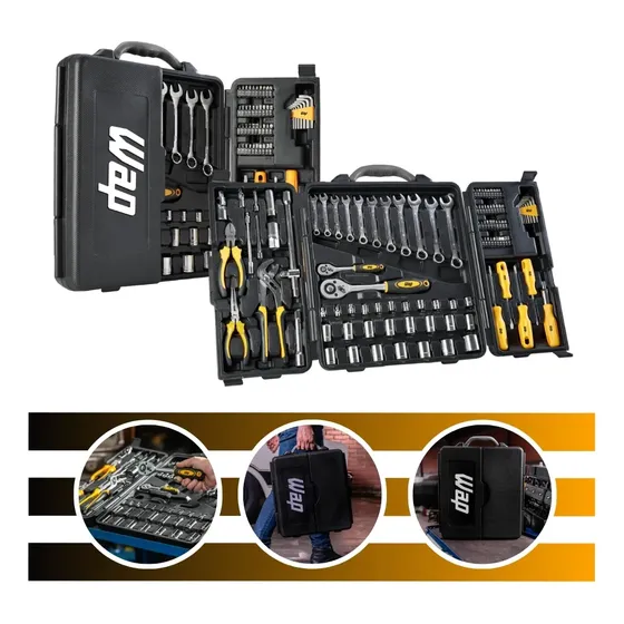 Kit Jogo De Ferramentas Wf M110 110 Peças Aço Wap Com Maleta
