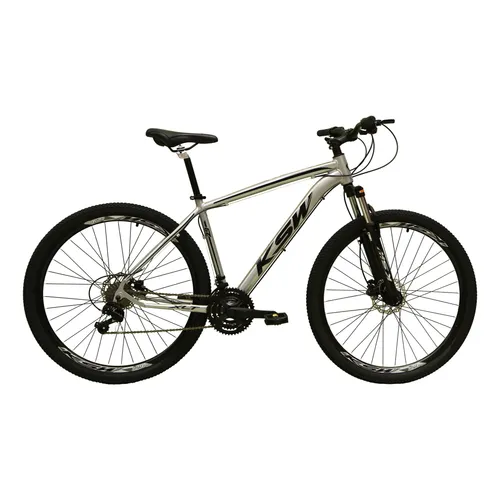Bicicleta Aro 29 Ksw Xlt Alumínio 24v Bike Freio A Disco Prata/preto 17