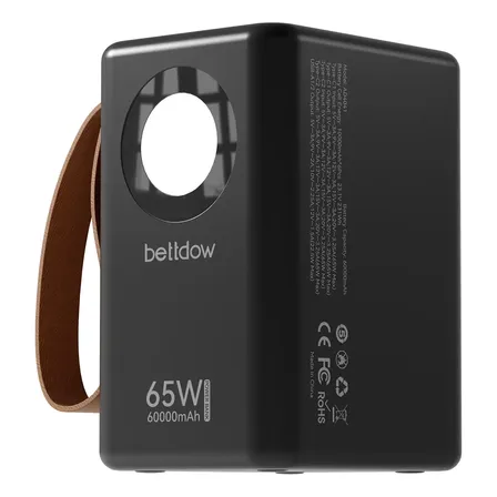Powerbank 60000mah Carregado 65w Portátil Carga Rápida Preto