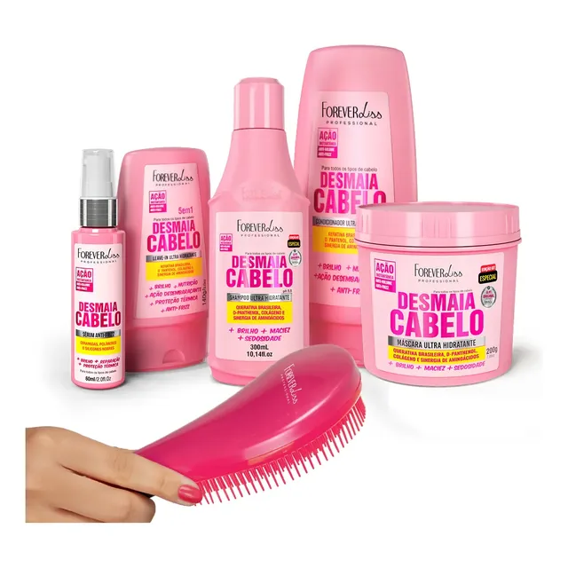 Kit Desmaia Cabelo Completo Ganhe Escova De Pentear