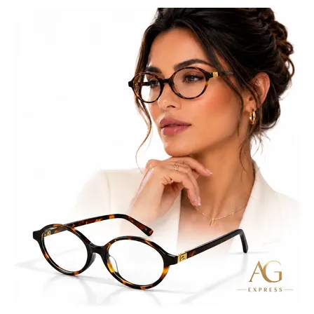 Óculos Miu Armação Grau Tartaruga Oval Blogueira Vintage Miu