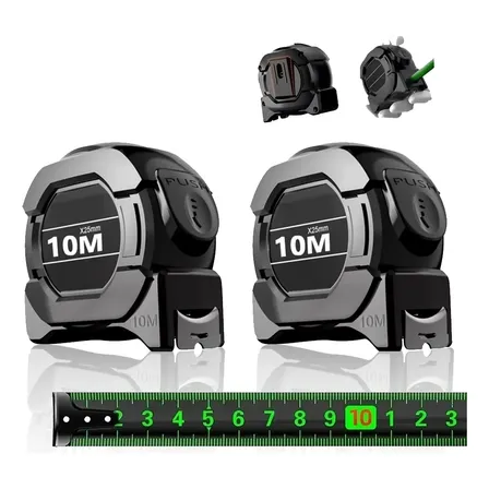 Kit 2 Trena 10m Fita Métrica Fluorescente Retrátil Trava