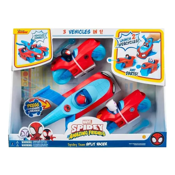 Veículo Split Racer 3 Em 1 Spidey Friends - Sunny