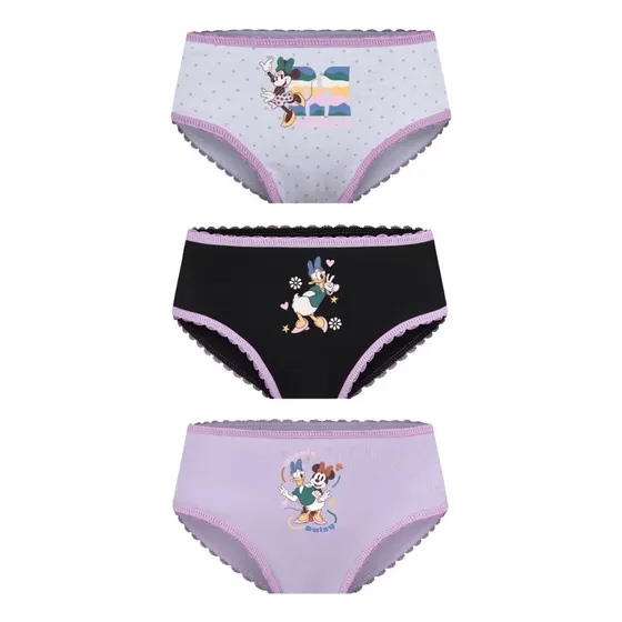 Kit 3 Calcinha Infantil Lobinha Lupo Minnie