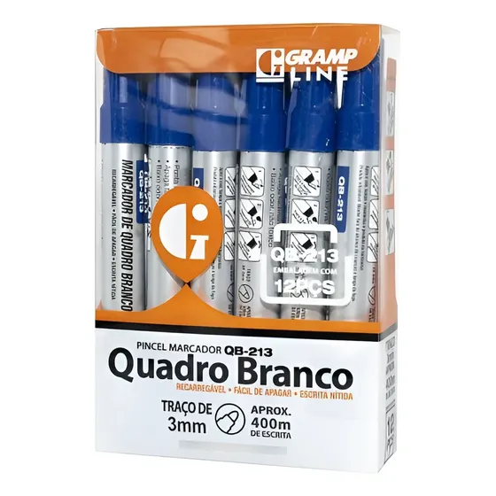 Marcador Gramp Line Qb-213 Para Quadro Branco - 12 Unidades