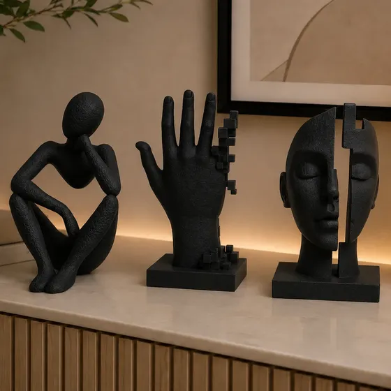 3 Escultura Decoração Enfeite Casa Sala Quarto Escritorio
