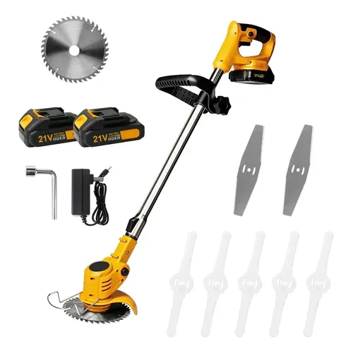 Roçadeira Bateria 48v Sem Fio 2 Baterias Profissional 127/220v Amarelo