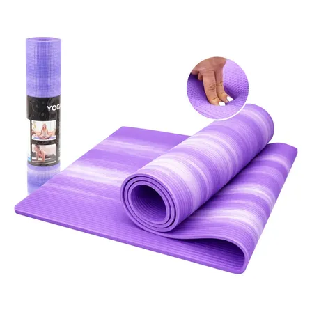 Colchonete Tapete Yoga Pilates 1.8m Premium Grosso Macio Cor Roxo